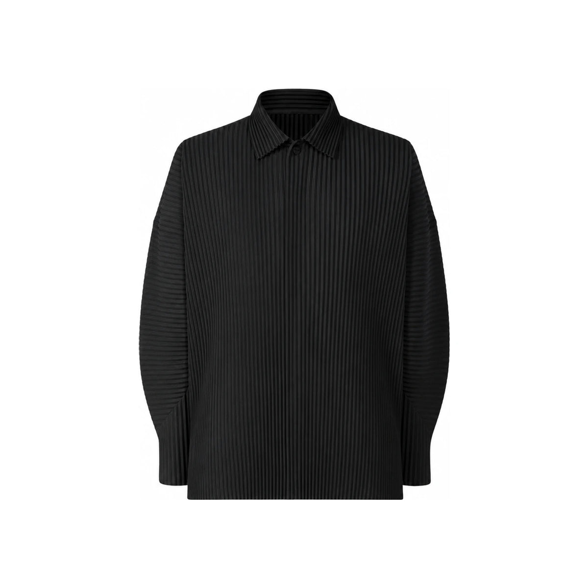 Issey Miyake Homme Plissé August Monthly Black Polo T-Shirt HP53 JM082