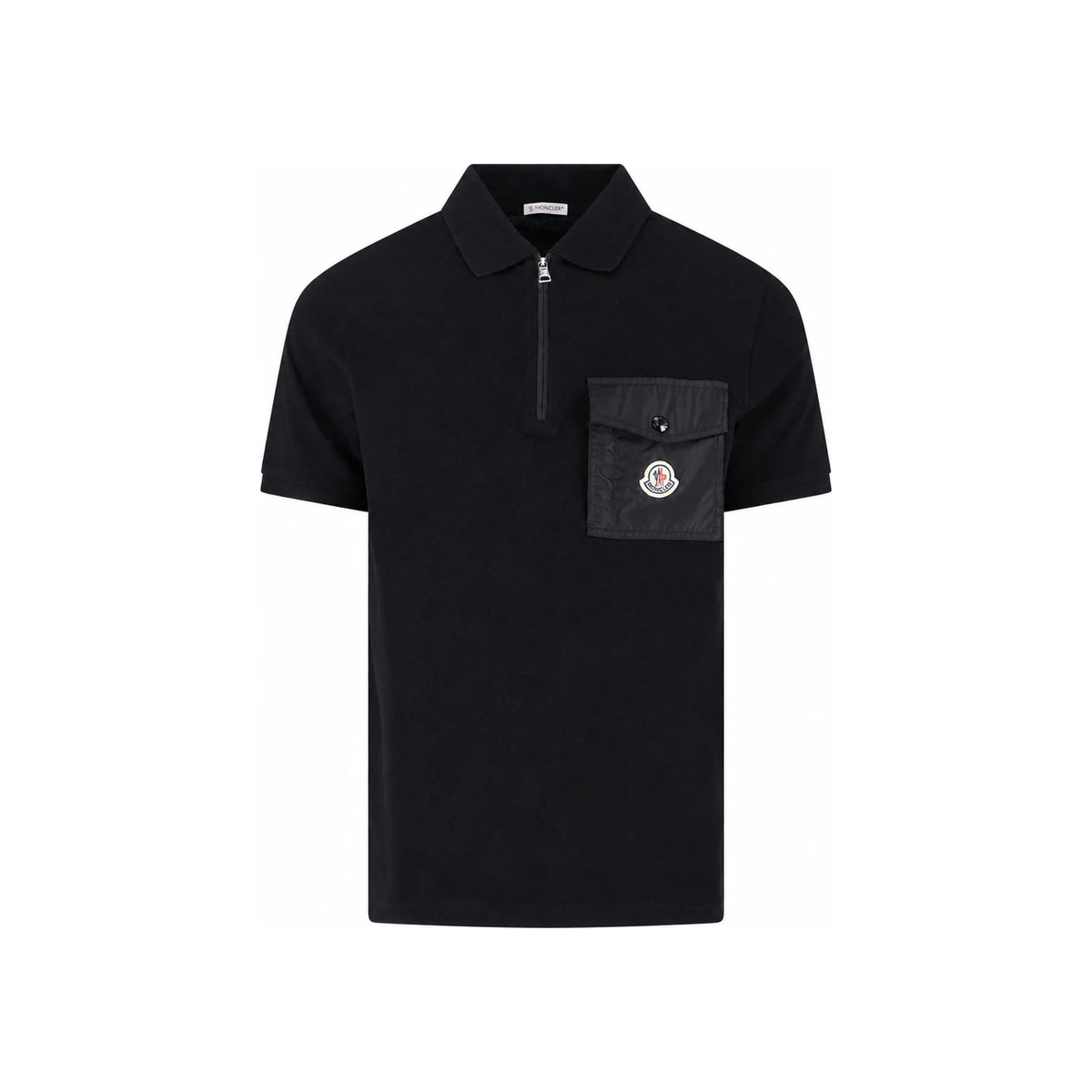 Moncler Black Logo Patch Polo Shirt for Men 8A00017 89A16 999