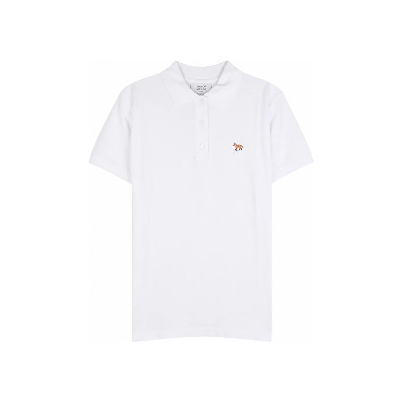 Maison Kitsune Baby Fox Regular Polo White Cotton T-Shirt OW00207 KP0001 P100