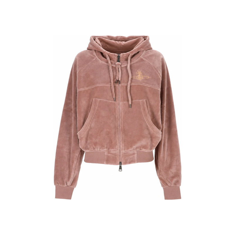 Vivienne Westwood Dusty Pink ORB Crop Hooded Zip Jacket 1I010012 J009V G406