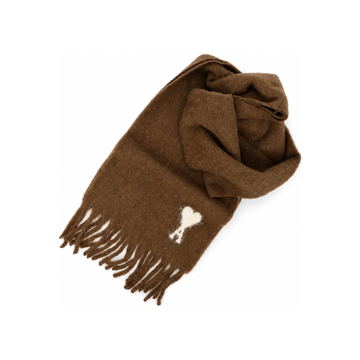 AMI Big Heart Brown Women’s Scarf USF673 AW0004 216