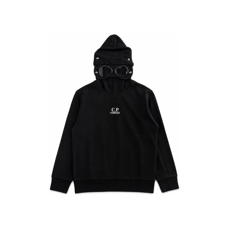 CP Company Small Logo Print Black Hoodie for Women 19CKSS036C 00LCA76 999