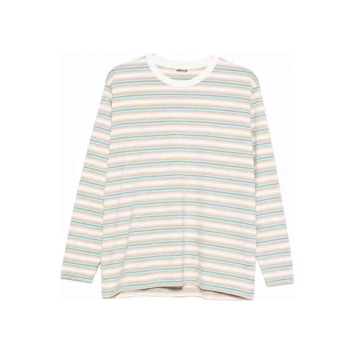 AURALEE Fade Blue Stripe Long-Sleeve Sweatshirt A25AP 01GJ