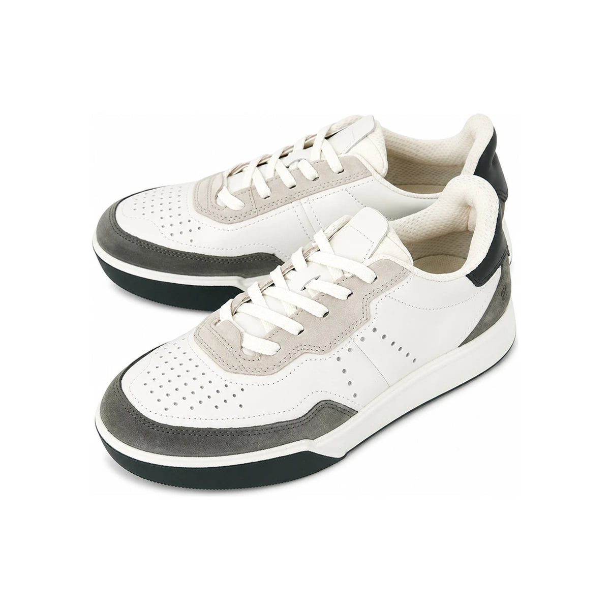 ecco Street Court White Leather Low-Top Sneakers for Men