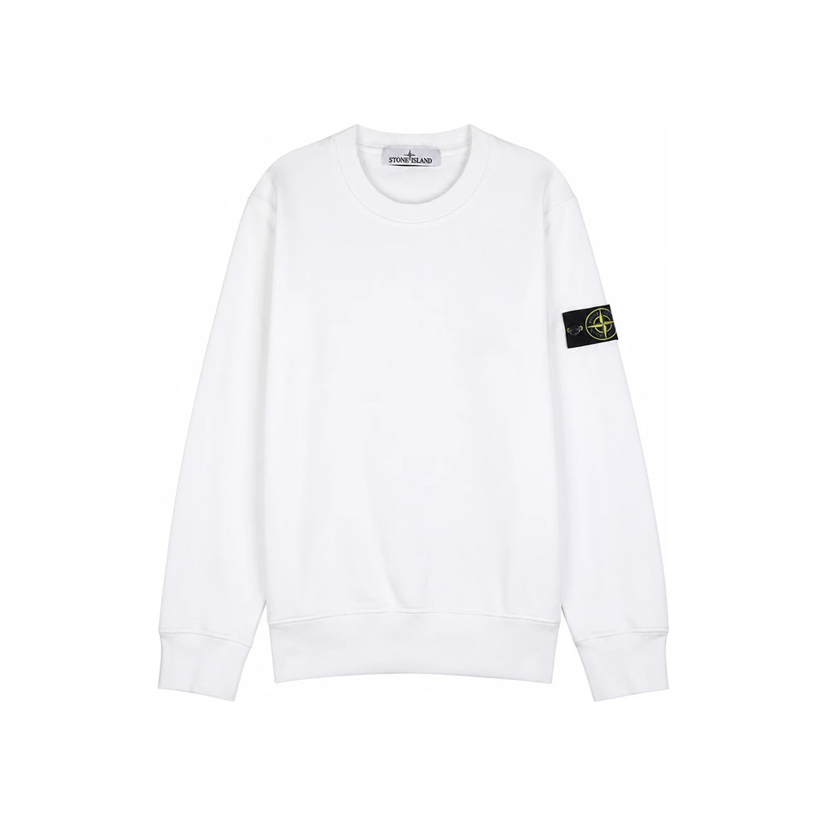 STONE ISLAND Cotton Fleece Regular Fit Crewneck Sweatshirt Black