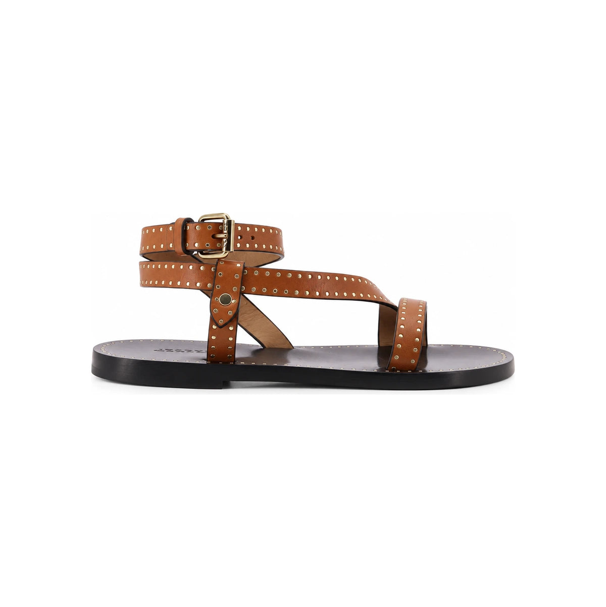 Isabel Marant Zopy Leather Flat Sandals SD0228FAC1B05S01BK