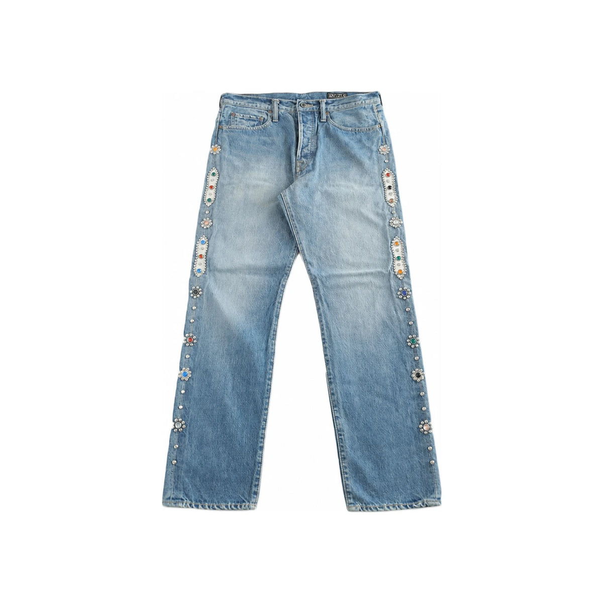 KAPITAL 14oz Monkey Cisco Gemstone Light Blue Denim Pants EK 1174LPA