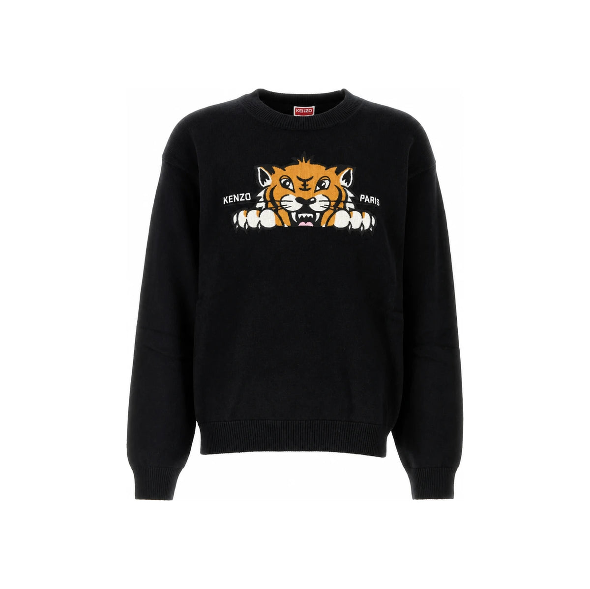 KENZO Happy Tiger Classic Wool Crewneck Sweater Black Men