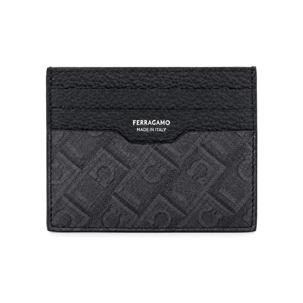 Ferragamo Gancini Monogram Leather Men’s Card Holder Wallet