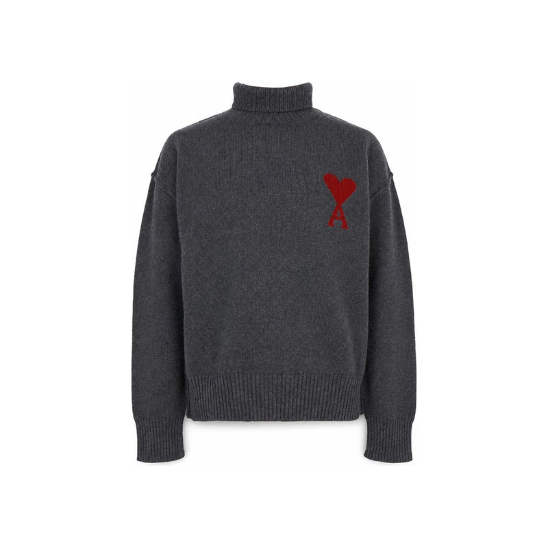 AMI Turtleneck Knit Sweater for Women UKS839 018 084