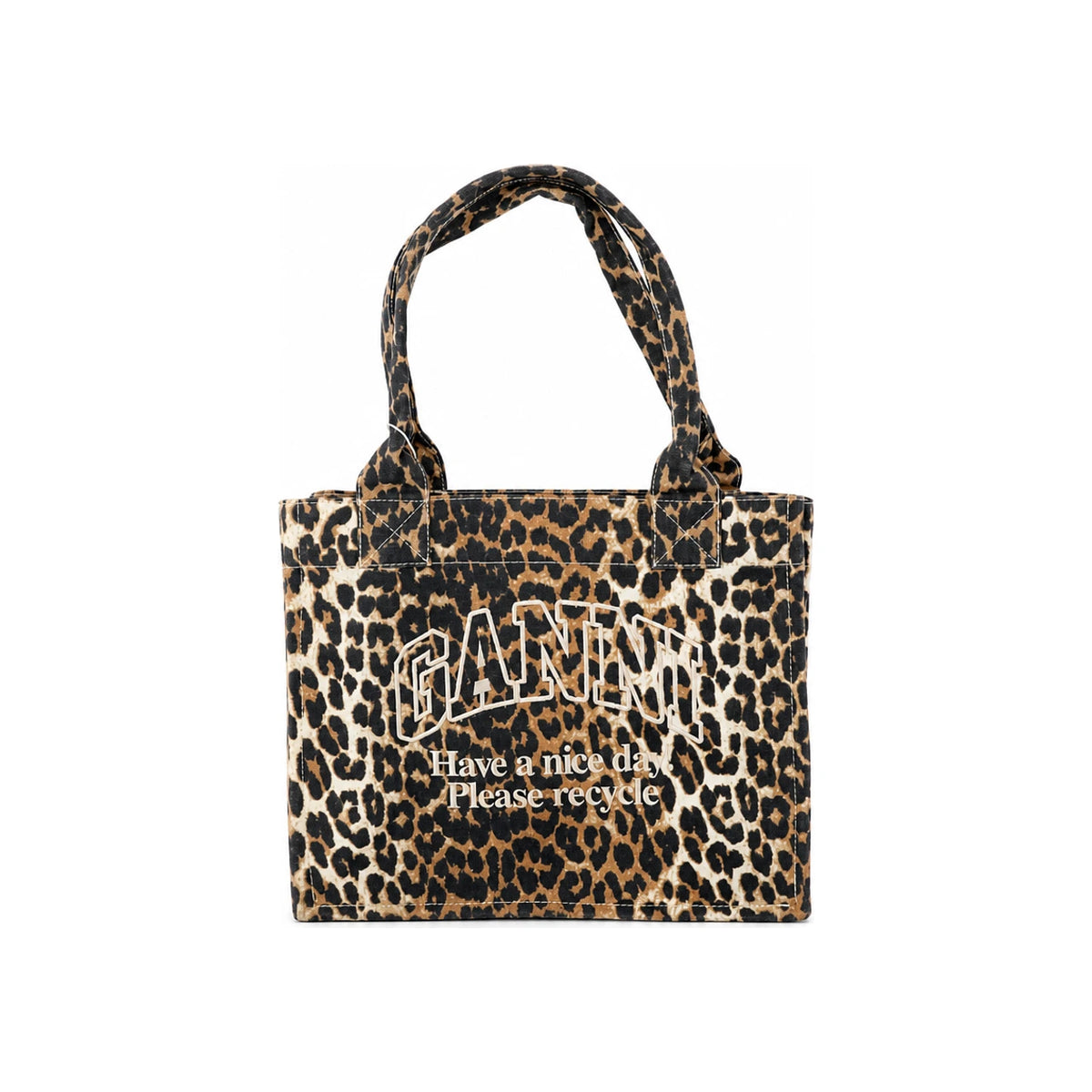 GANNI Leopard Print Easy Large Women’s Tote Bag A7179 943