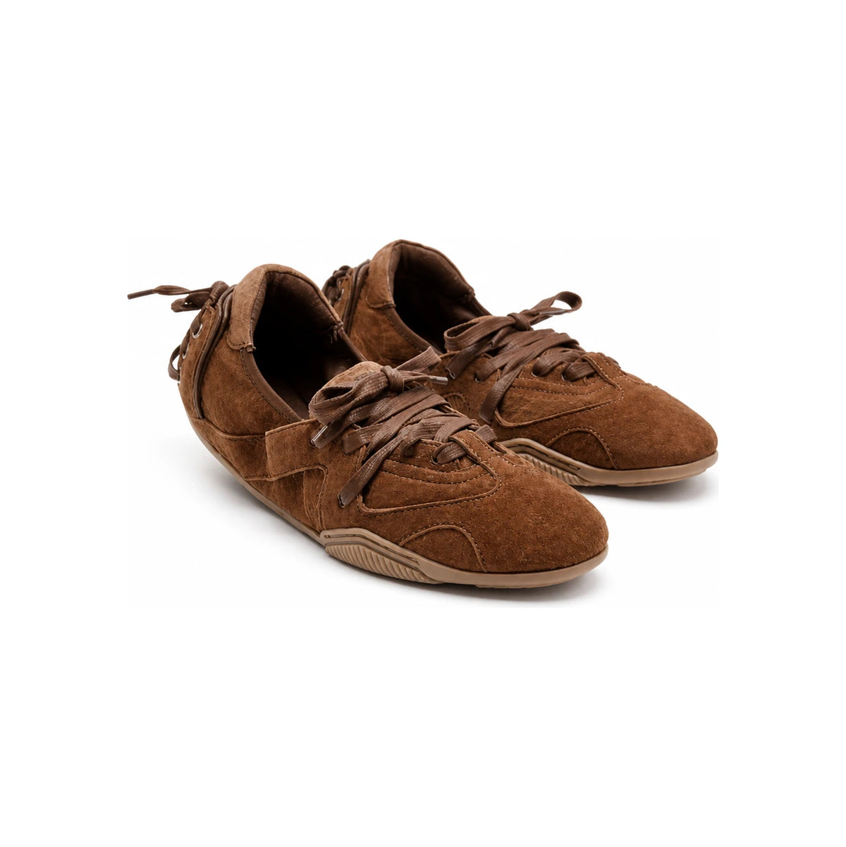 Acne Studios Brown Suede Lace-Up Low-Top Sneakers AD0848 700
