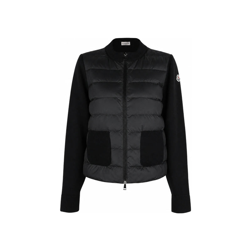 Moncler Tricot Logo Patch Padded Cardigan Jacket