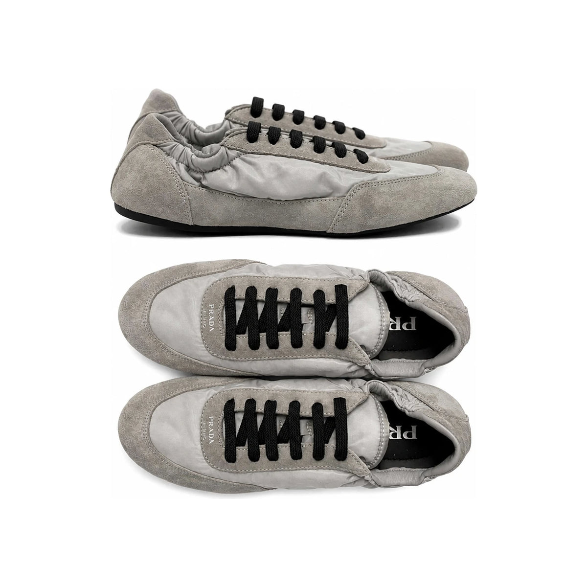 PRADA Gray Nylon Suede Low-Top Sneakers 1E959N D7C F0424