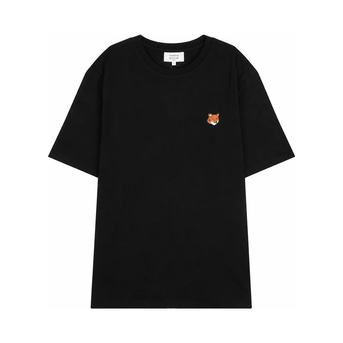Maison Kitsune Men’s Fox Head Patch Regular Fit Black T-Shirt