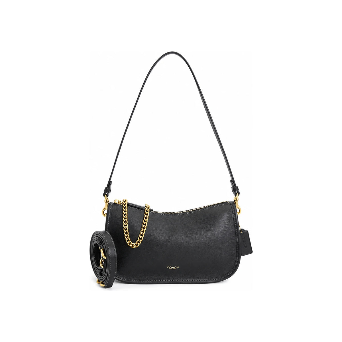 Coach Waverly Shoulder Bag Black Leather