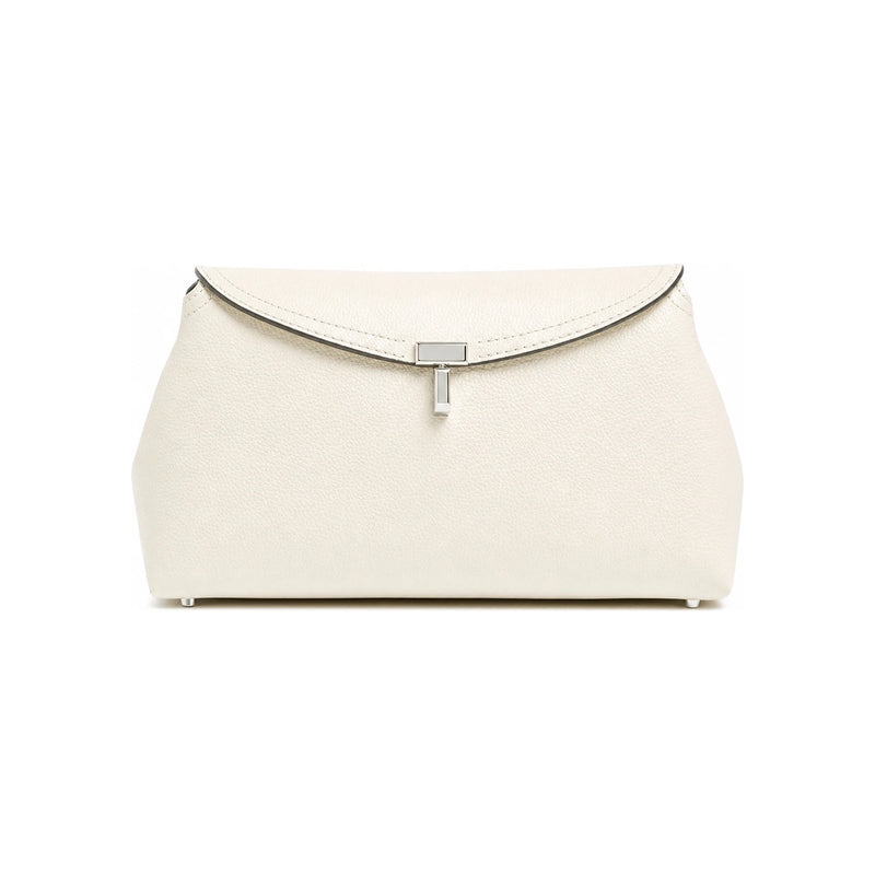 Toteme T-Lock Clutch Bag Milk Grain Leather WLGBG423 LE0030 106