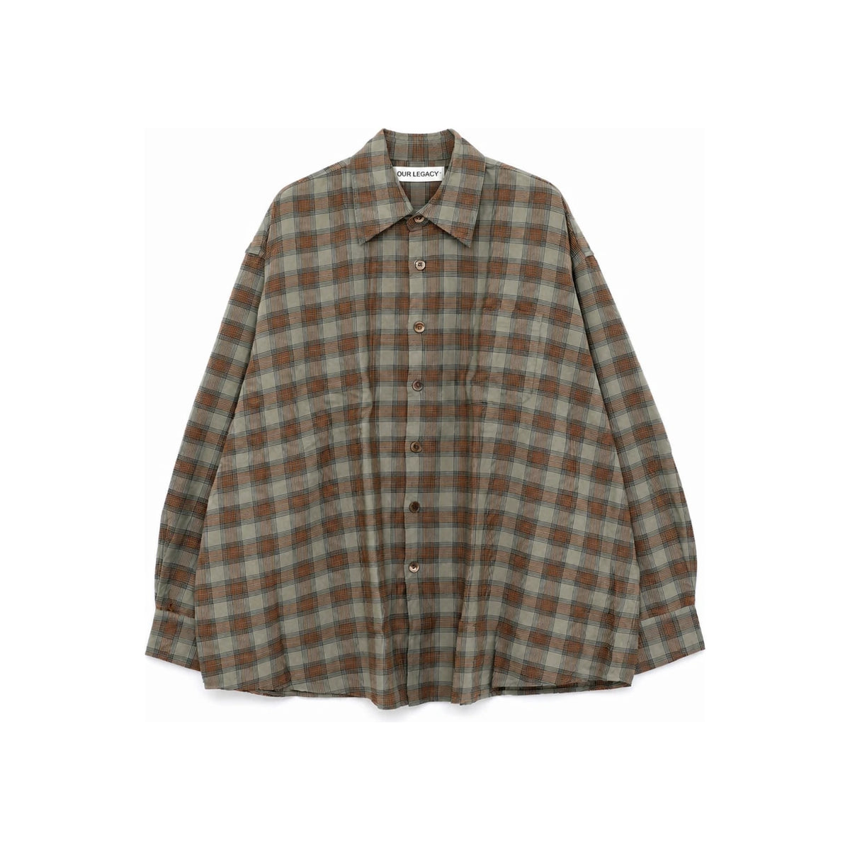 OUR LEGACY Iowa Flannel Check Borrowed Long Sleeve Shirt