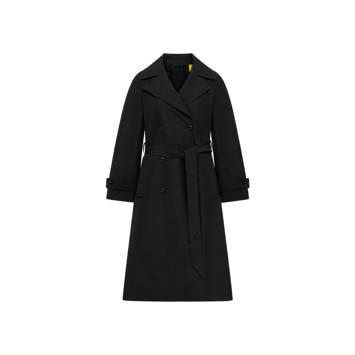 Moncler Black Double-Breasted Belted Trench Coat