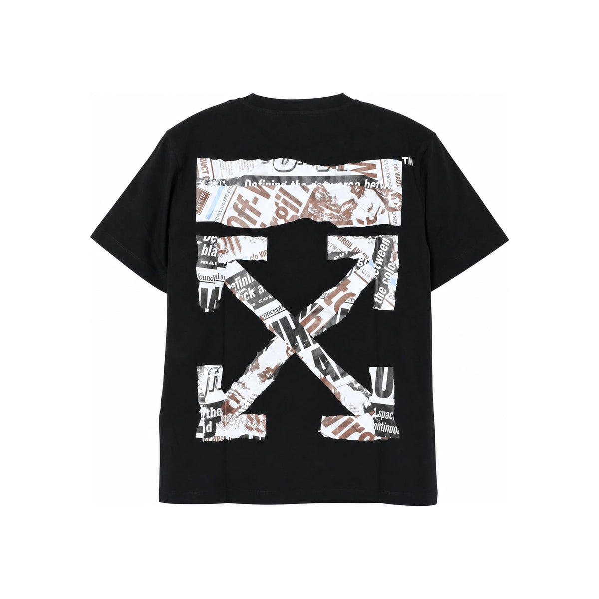 OFF WHITE Newspaper Arrow Slim Short Sleeve T-Shirt Black