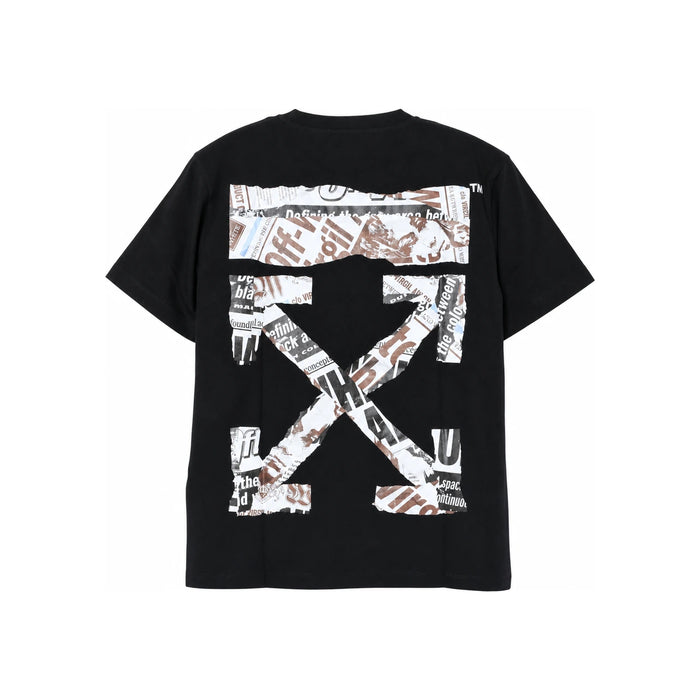 OFF WHITE Newspaper Arrow Slim Short Sleeve T-Shirt Black