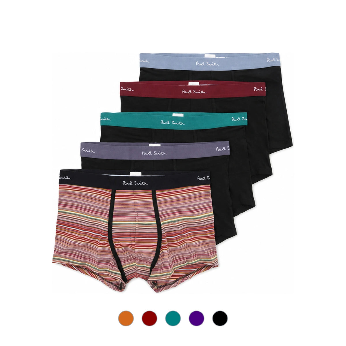 Paul Smith Logo Waistband Trunks 5-Pack Black Men’s Underwear M1A 914 M5PK2 79
