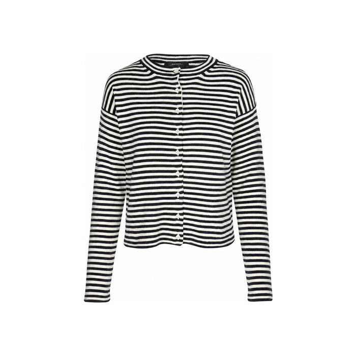 Max Mara ERITEA Striped Cardigan Ivory Navy 252534 6031