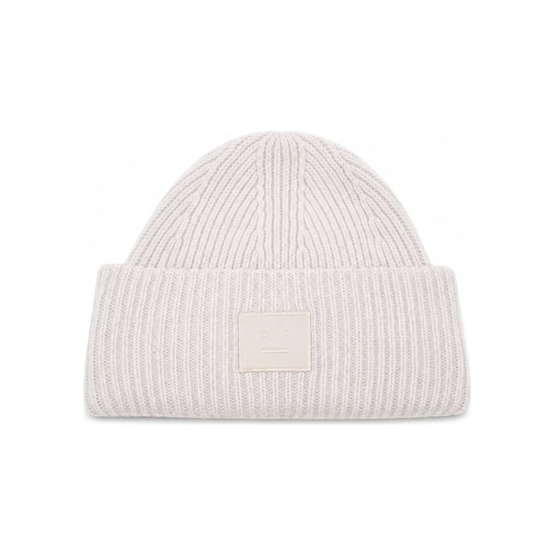 Acne Studios Large Face Patch Wool Beanie Light Gray C40425 AAB
