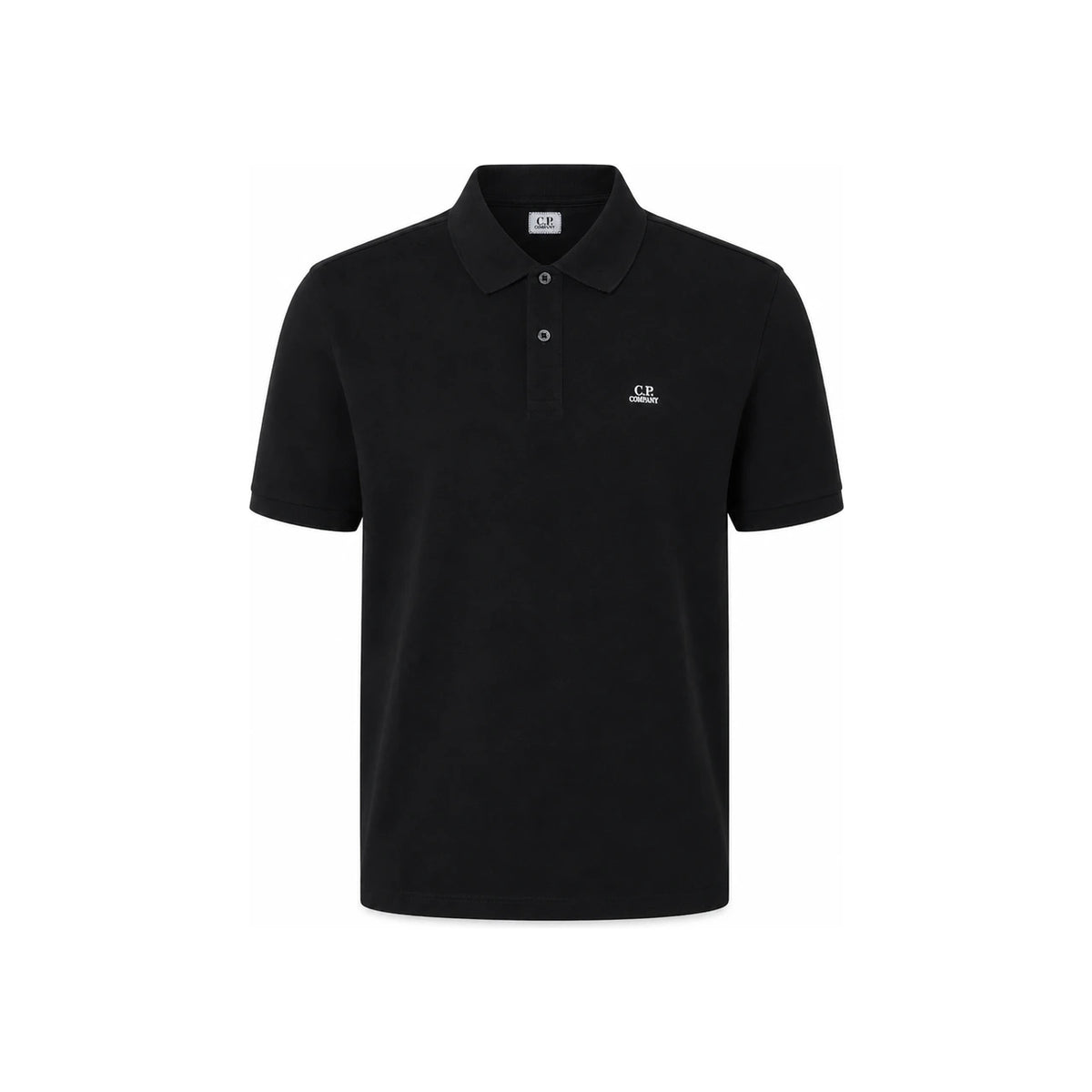 CP Company Jersey Short Sleeve Polo Shirt Black Men