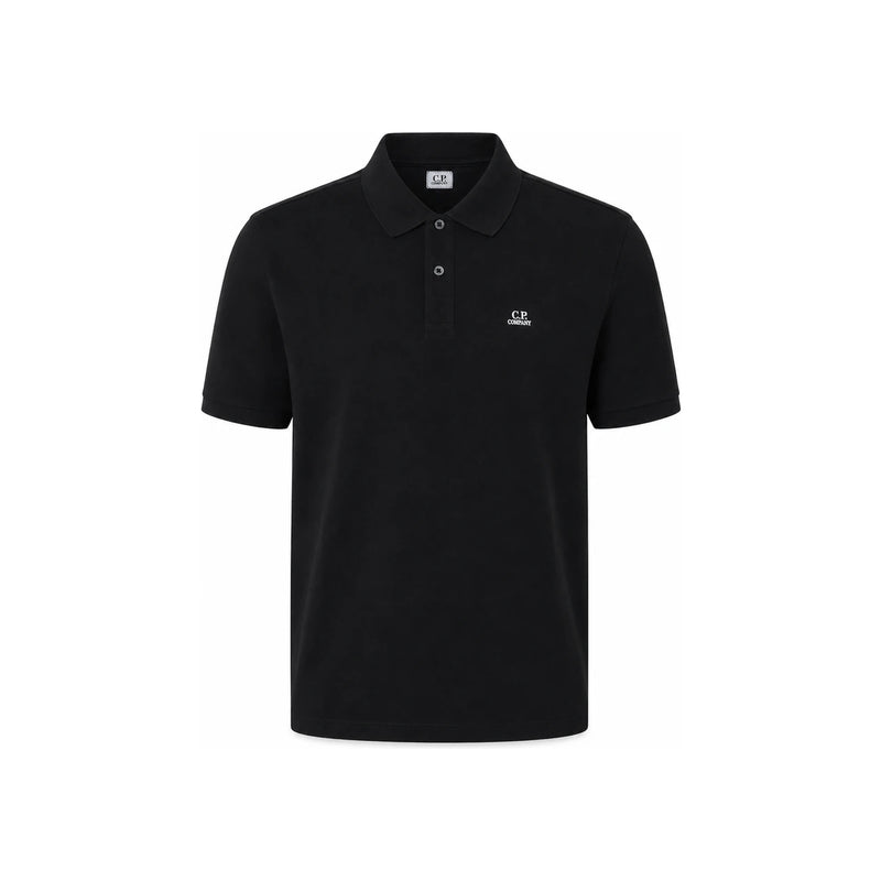 CP Company Jersey Short Sleeve Polo Shirt Black Men