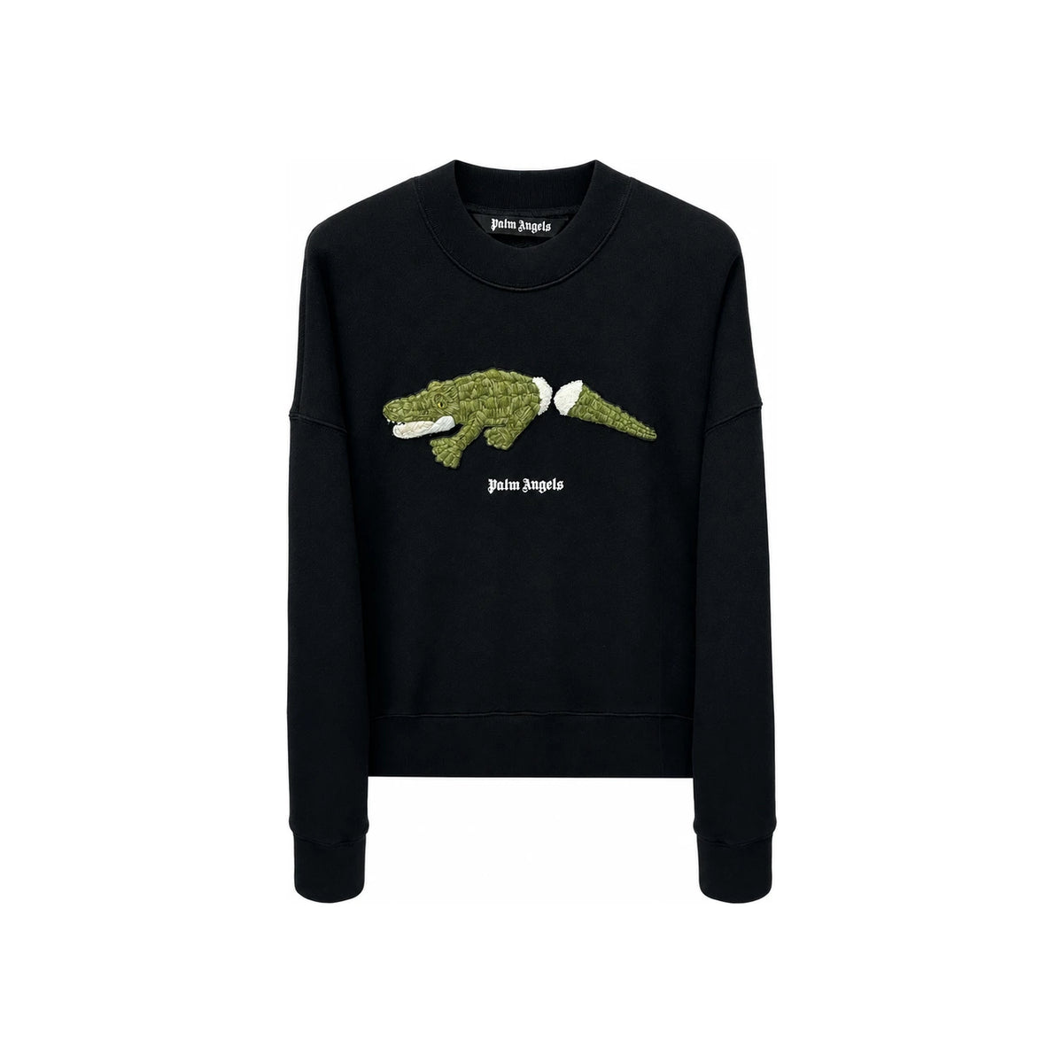 Palm Angels Crocodile Embroidered Unisex Crewneck Sweatshirt PMBA026 1055
