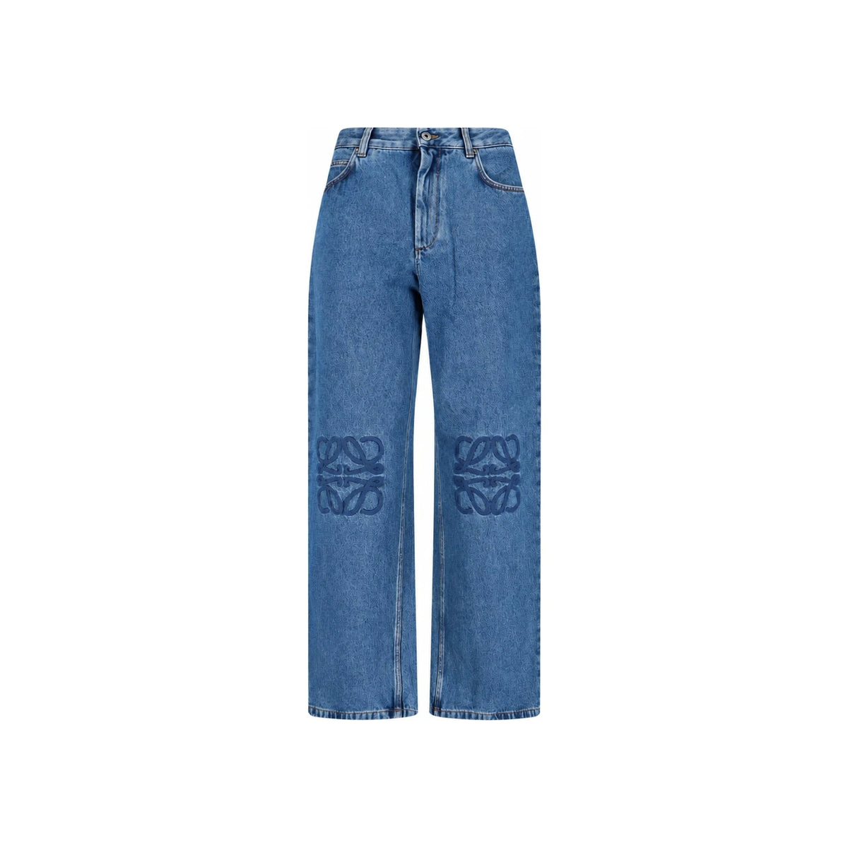 LOEWE Anagram Baggy Jeans Denim Pants Blue Women Classic