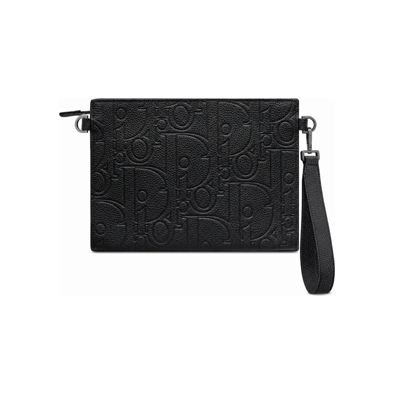 DIOR Black Gravity Leather A5 Triangle Pouch