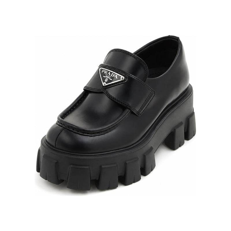 PRADA Brushed Leather Monolith Women’s Loafers 1D649M B4L F0002