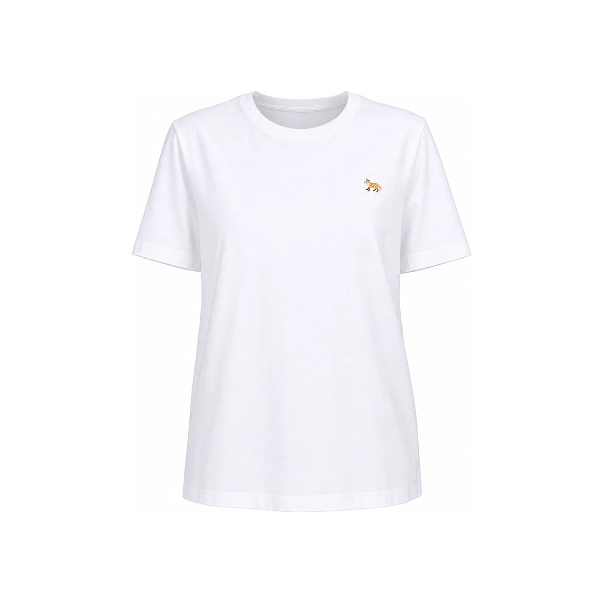Maison Kitsune Baby Fox Patch Short Sleeve T-Shirt White Cotton