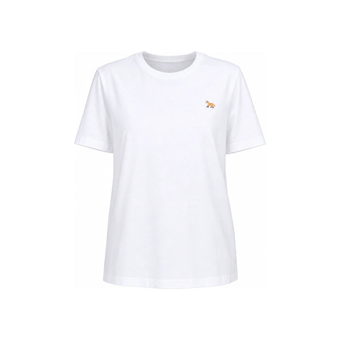 Maison Kitsune Baby Fox Patch Short Sleeve T-Shirt White Cotton