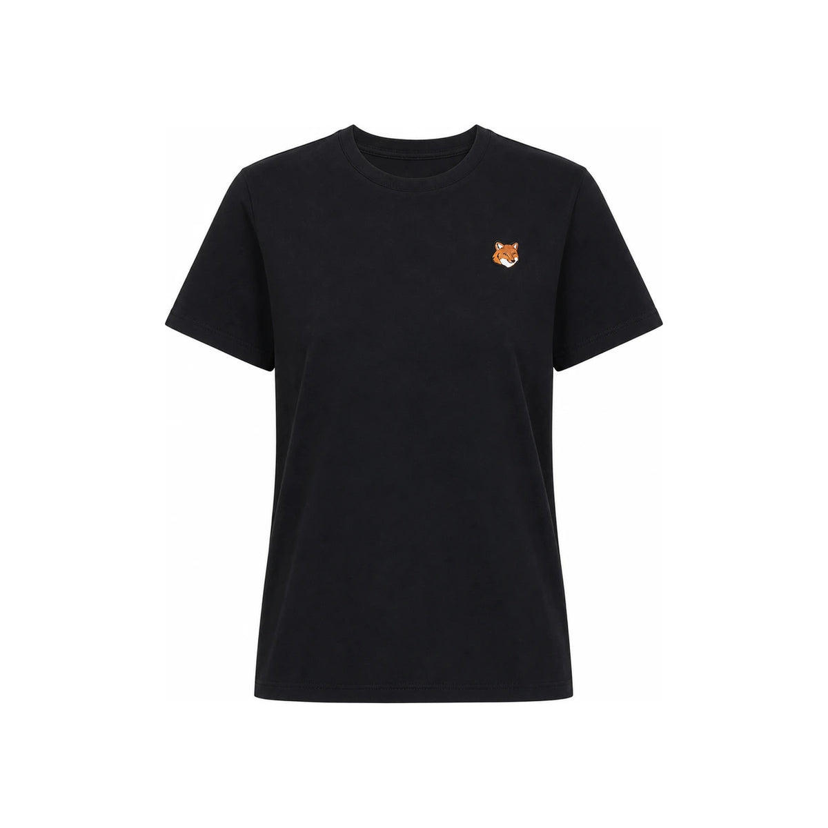 Maison Kitsune Women’s Fox Head Patch Black Short Sleeve T-Shirt