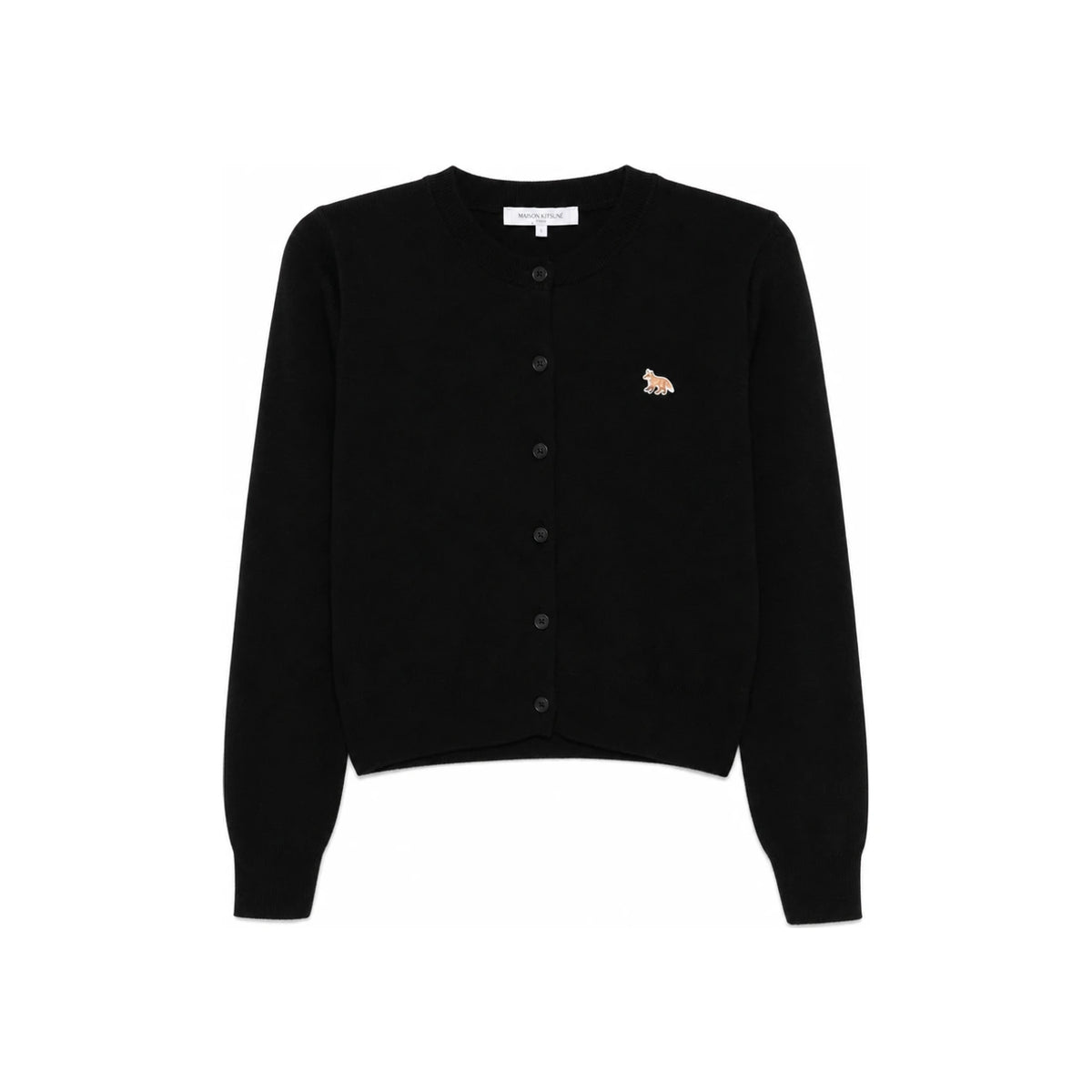 Maison Kitsune Baby Fox Merino Regular Cardigan Black PW00502 KT1181 P199