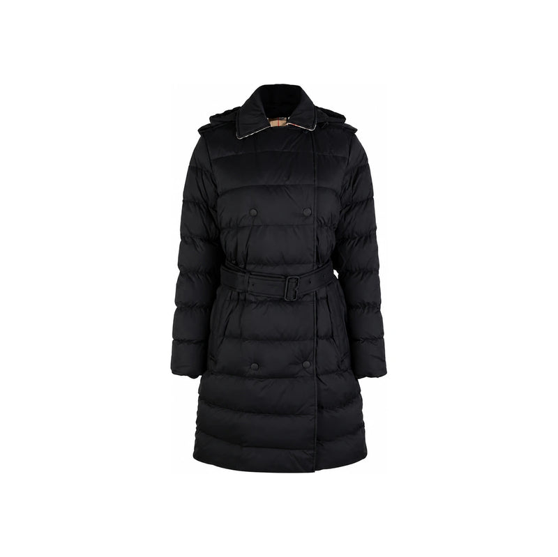 BURBERRY Belted Mid-Length Down Puffer Coat for Women Black