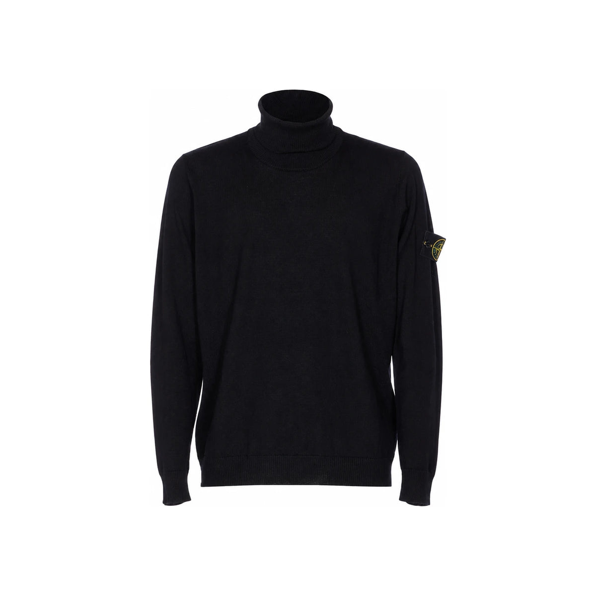 STONE ISLAND Lightweight RWS Pure Wool Turtleneck Sweater Black