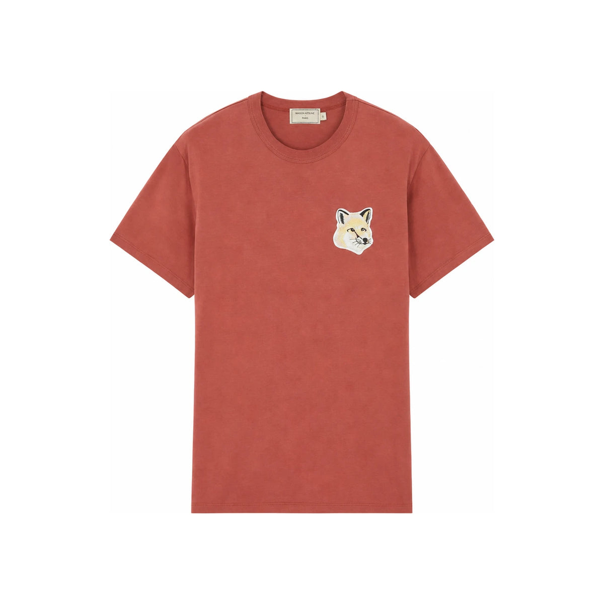 Maison Kitsune Women Big Pastel Fox Head Patch T-Shirt Dark Pink
