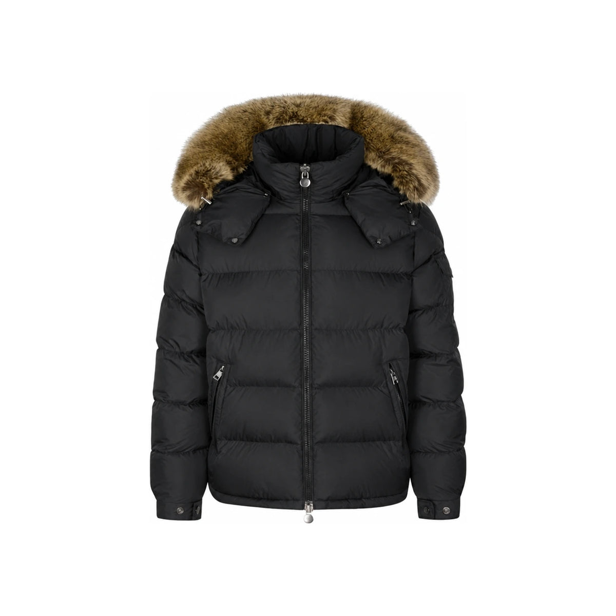 Moncler Men’s Mayaf Fur Hood Down Puffer Jacket Black