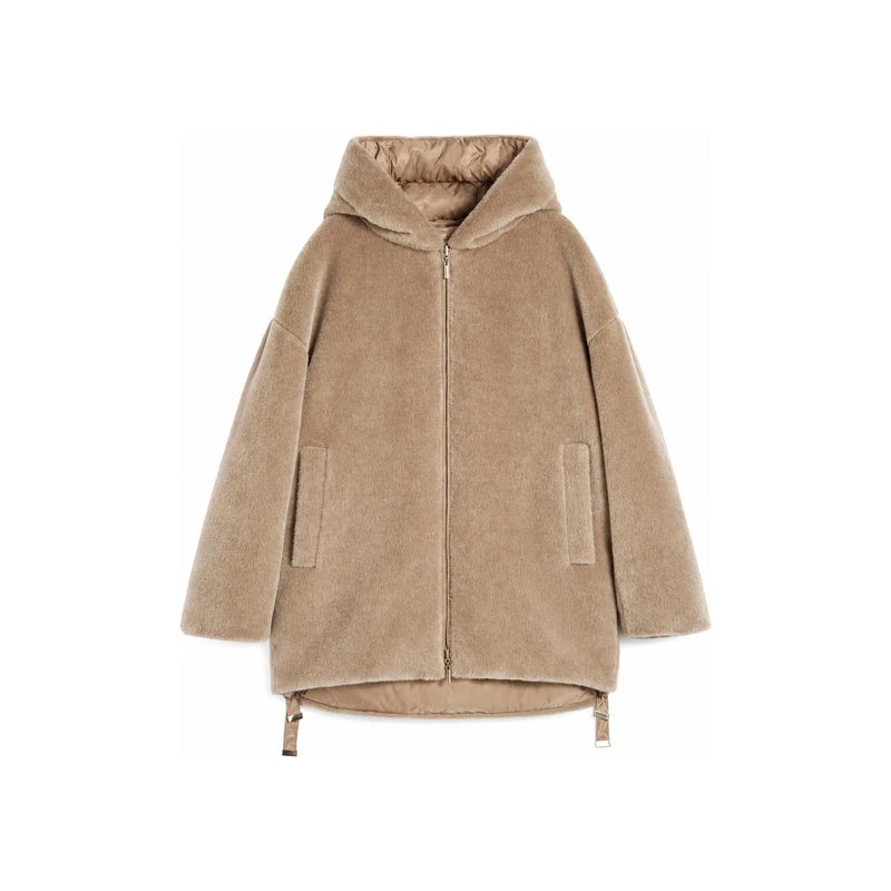 Max Mara Beige Alpaca-Wool Down Parka