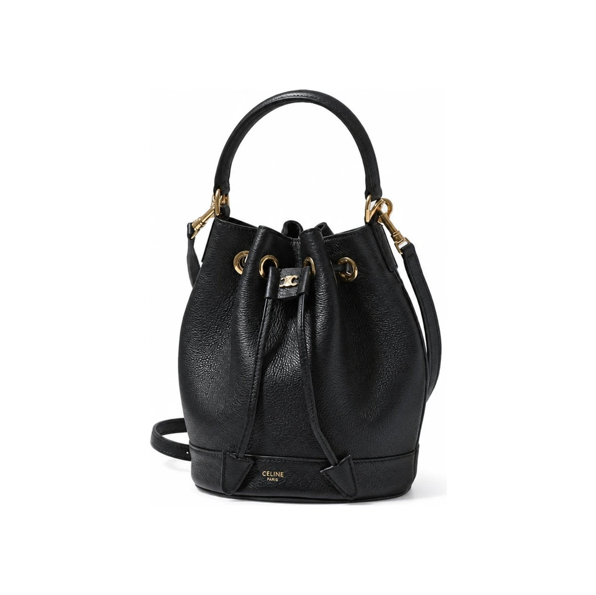 CELINE Teen Clara Supple Grained Calfskin Crossbody Bag Black 121673DPJ 38NO