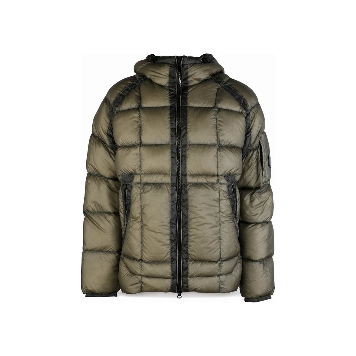 CP Company Grey DD Shell Hooded Duck Down Jacket for Men