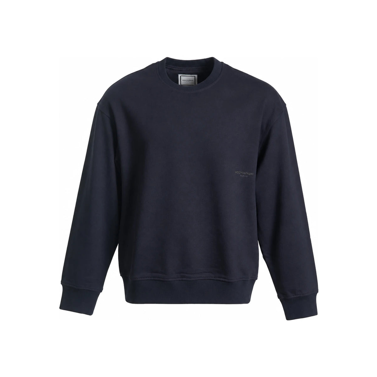 WOOYOUNGMI Leather Patch Navy Men’s Sweatshirt W233TS22 714N