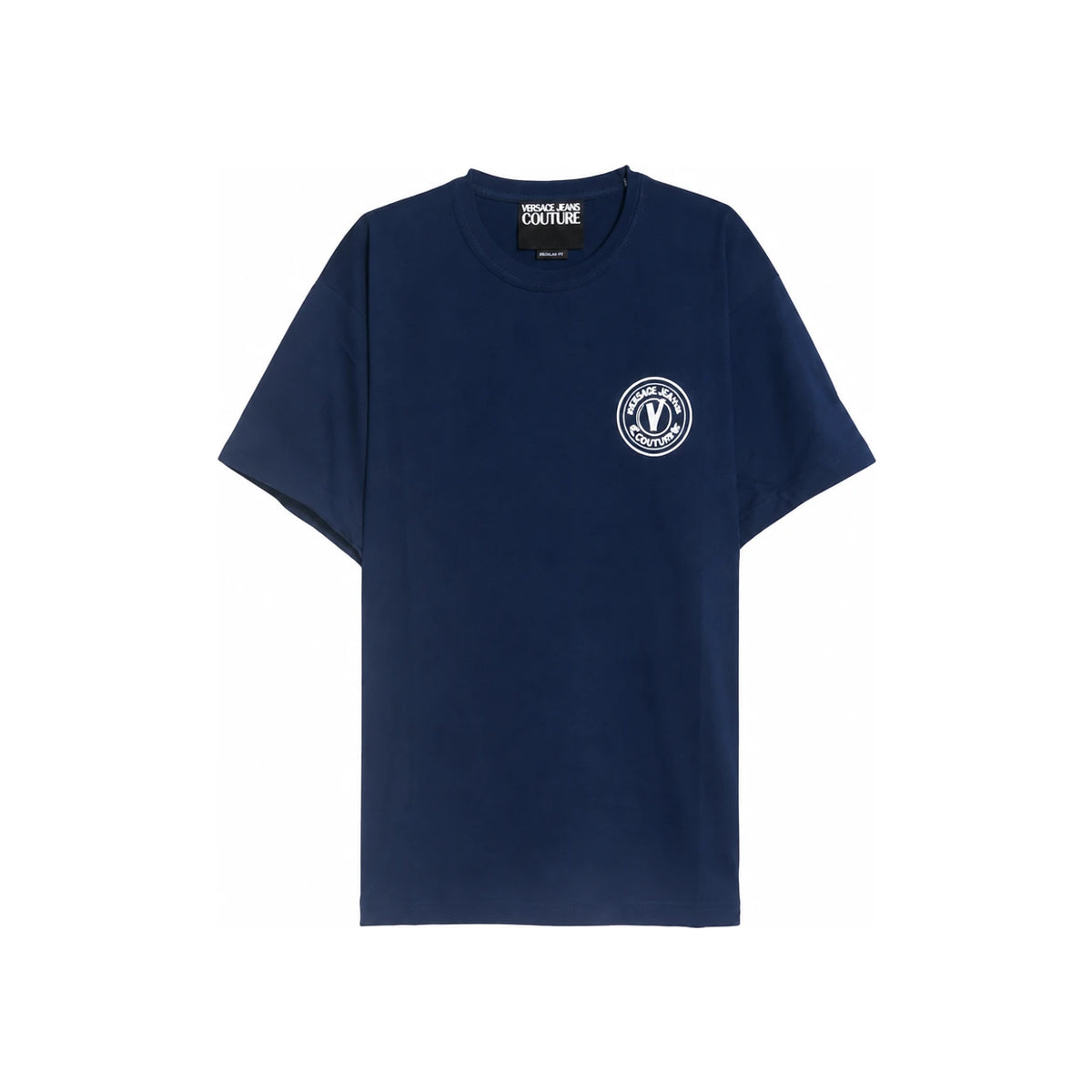 Versace V Emblem Embroidered Logo T-Shirt for Men 78GAHE07 CJ00E 283