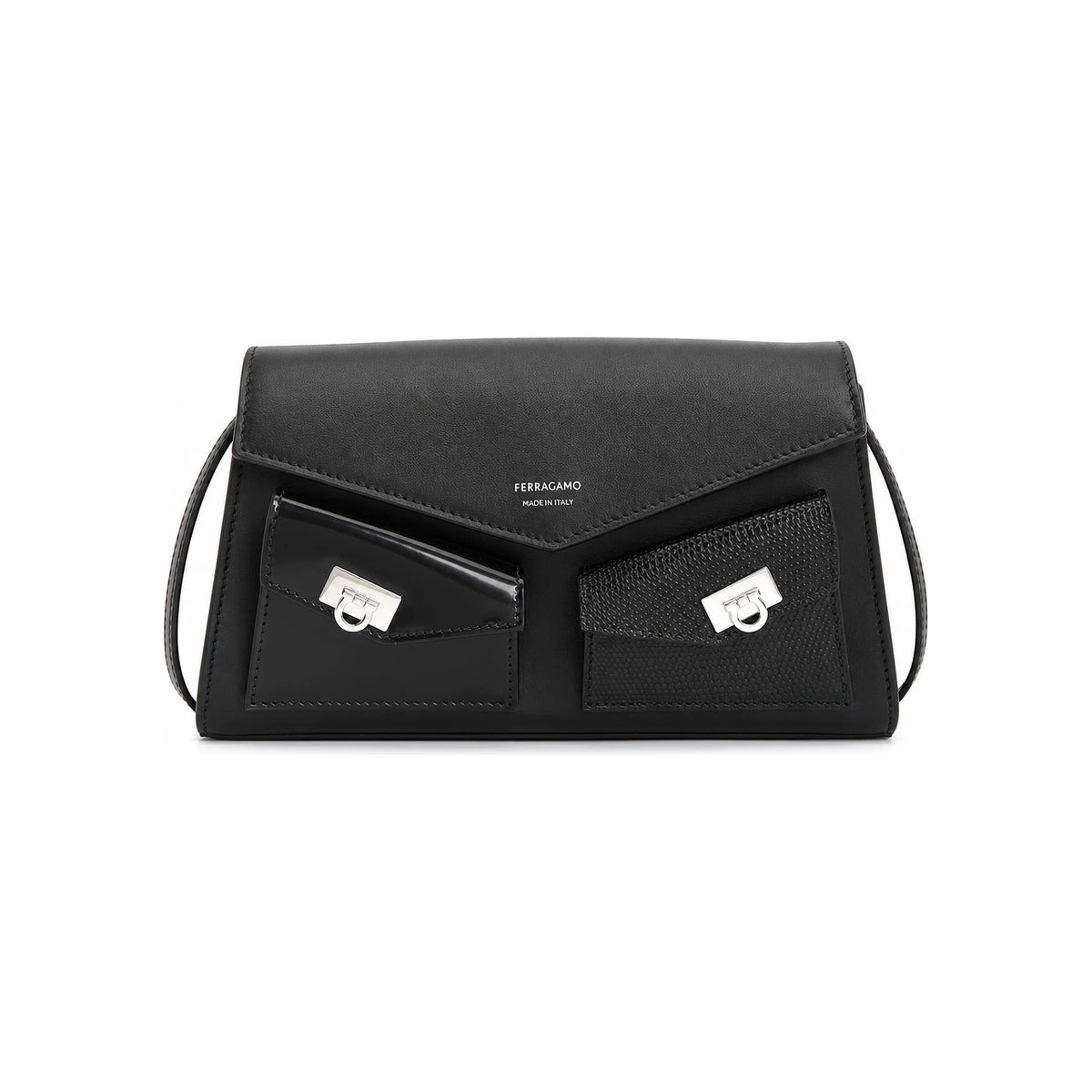 Ferragamo Black Multi-Pocket Hug Mini Shoulder Bag 22 0916 0785902