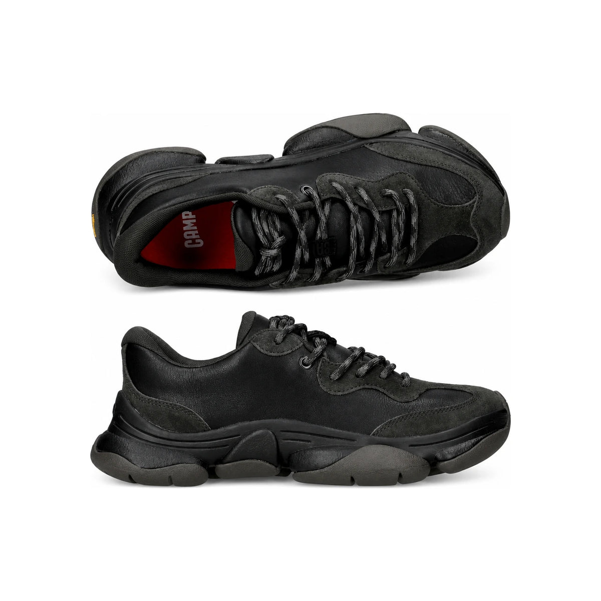 Camper Black Leather Karst 2 Low-Top Sneakers for Men K101068 001