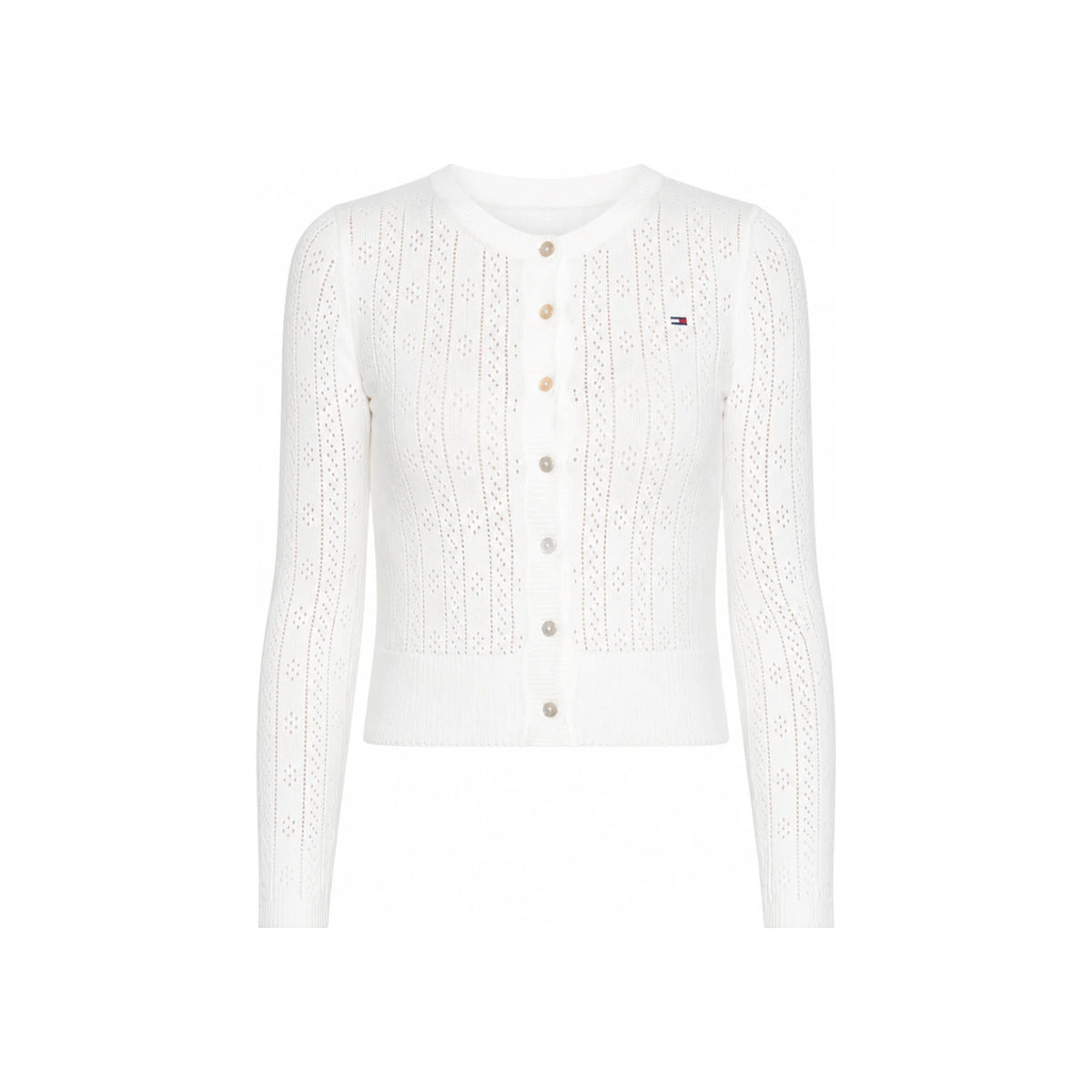 TOMMY HILFIGER Women’s Knit Cardigan DW20966YBL ECRU DOM